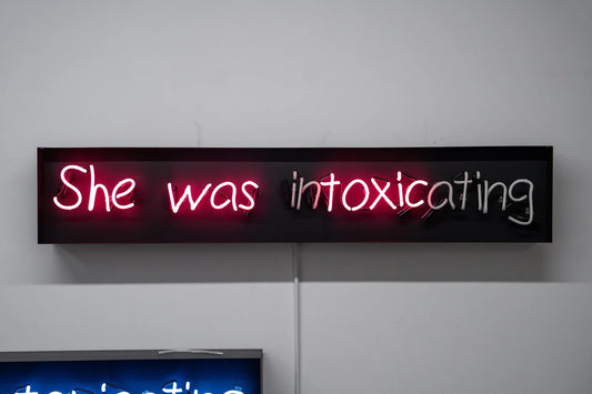 Detail of She Was inTOXICating neon artwork by WhIsBe