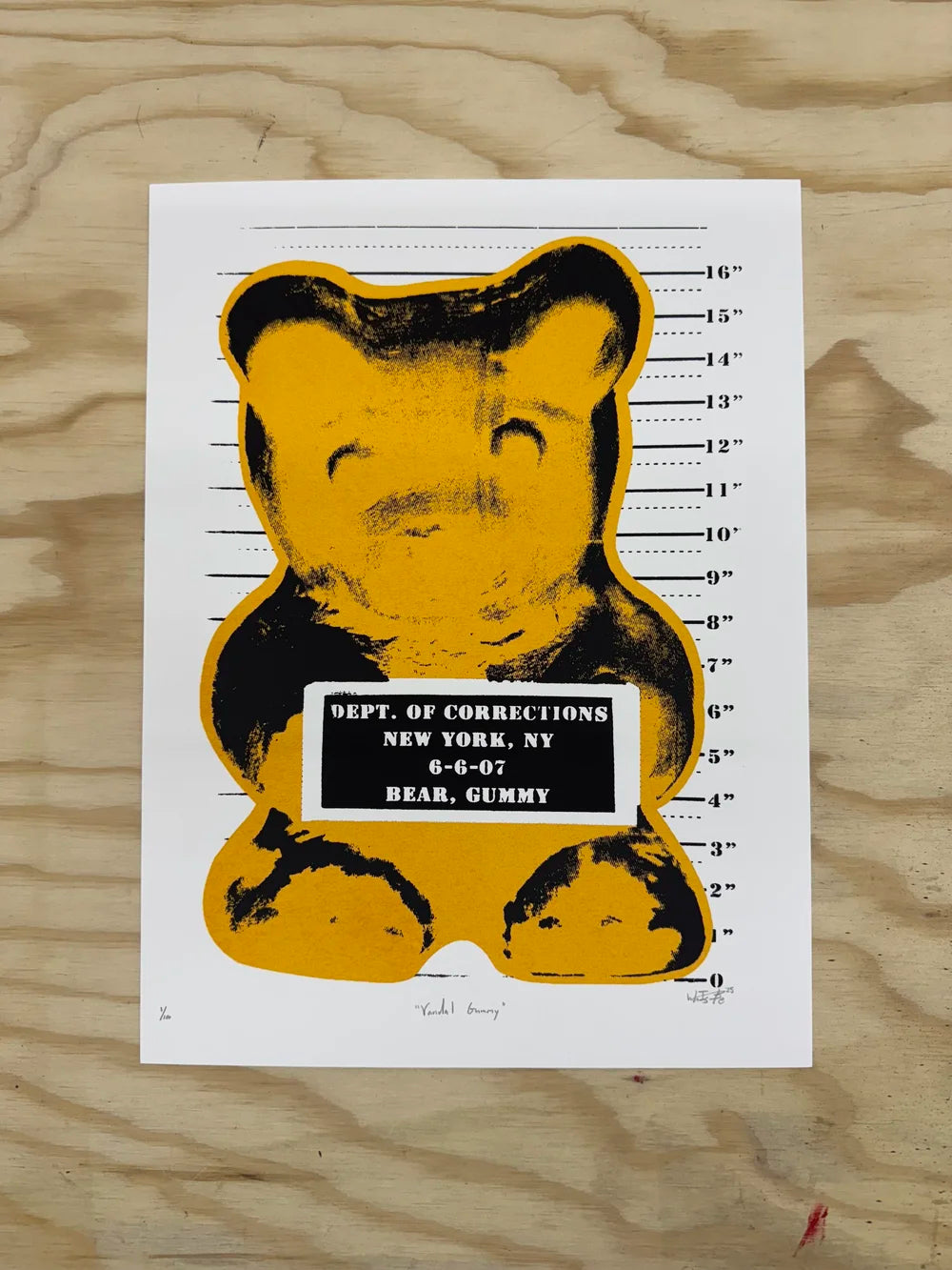 Vandal Gummy Honey Brown silkscreen by WhIsBe, 22 x 30 inches
