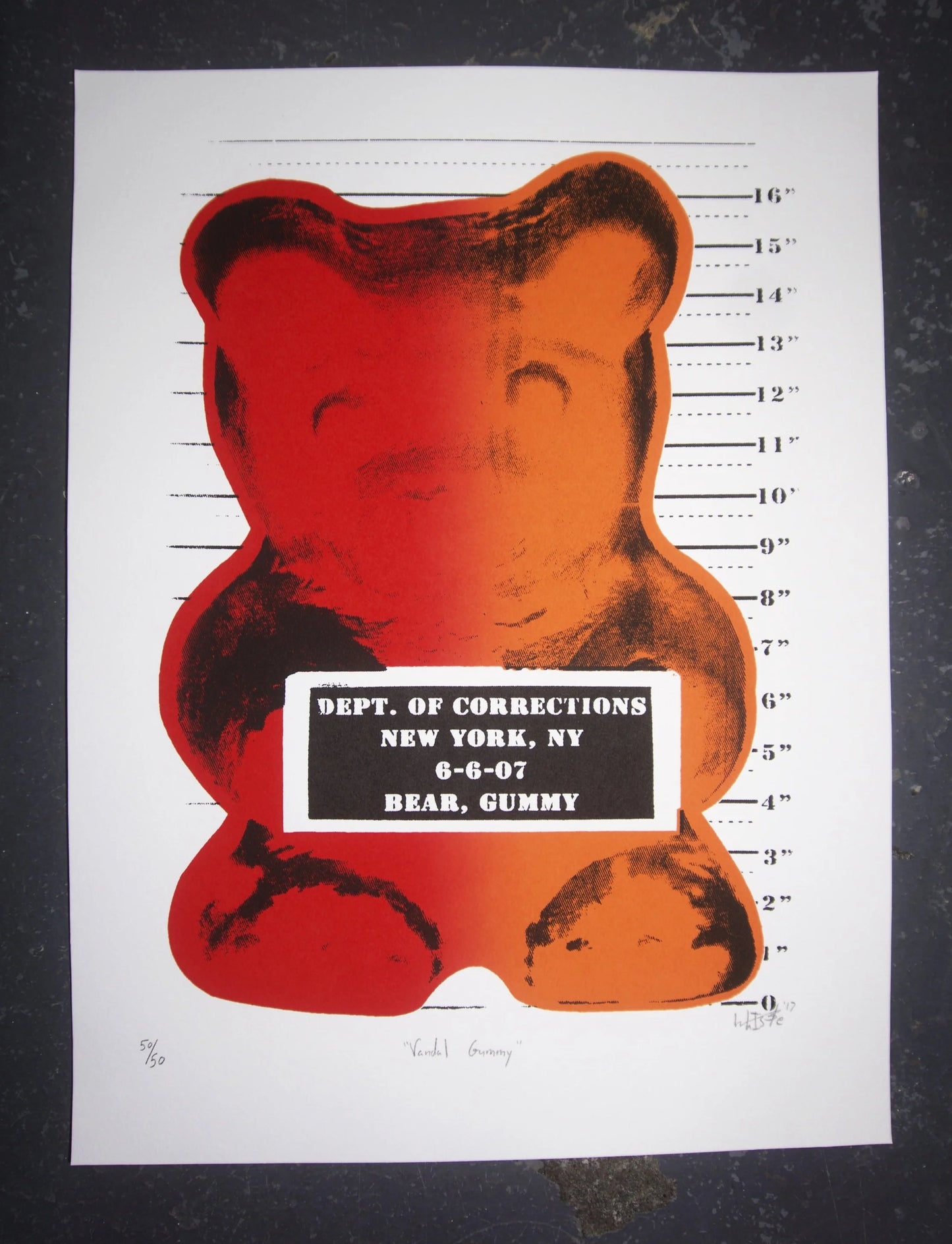 "Vandal Gummy" Apples-Oranges SilkScreen 12"x16"