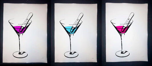 "Dirty Martini" Set of 3 (Purple, Blue, Pink)