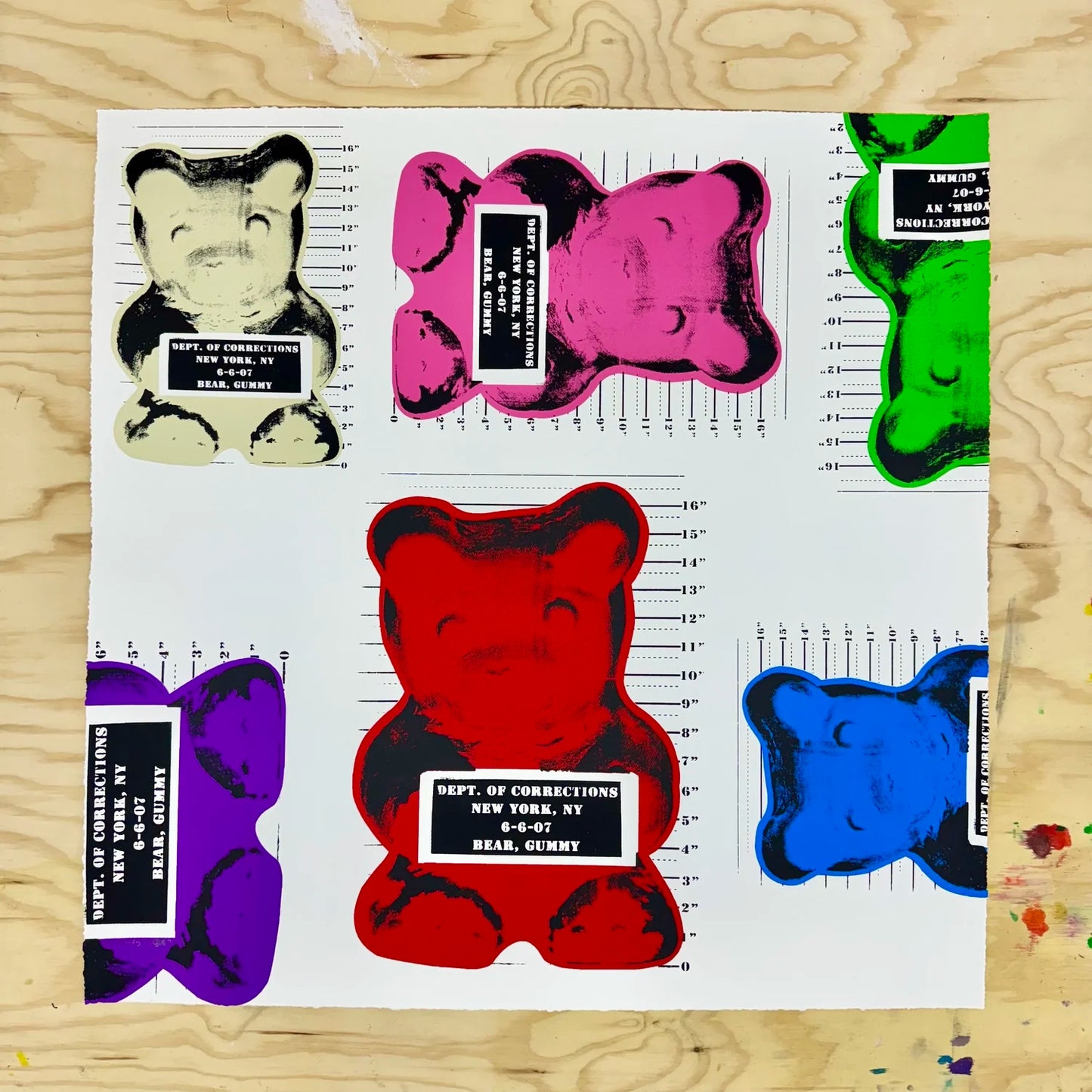 "Grab Bag" SILKSCREEN 35"X35" with a matching signed and numbered bag of Vandal Gummy Bears