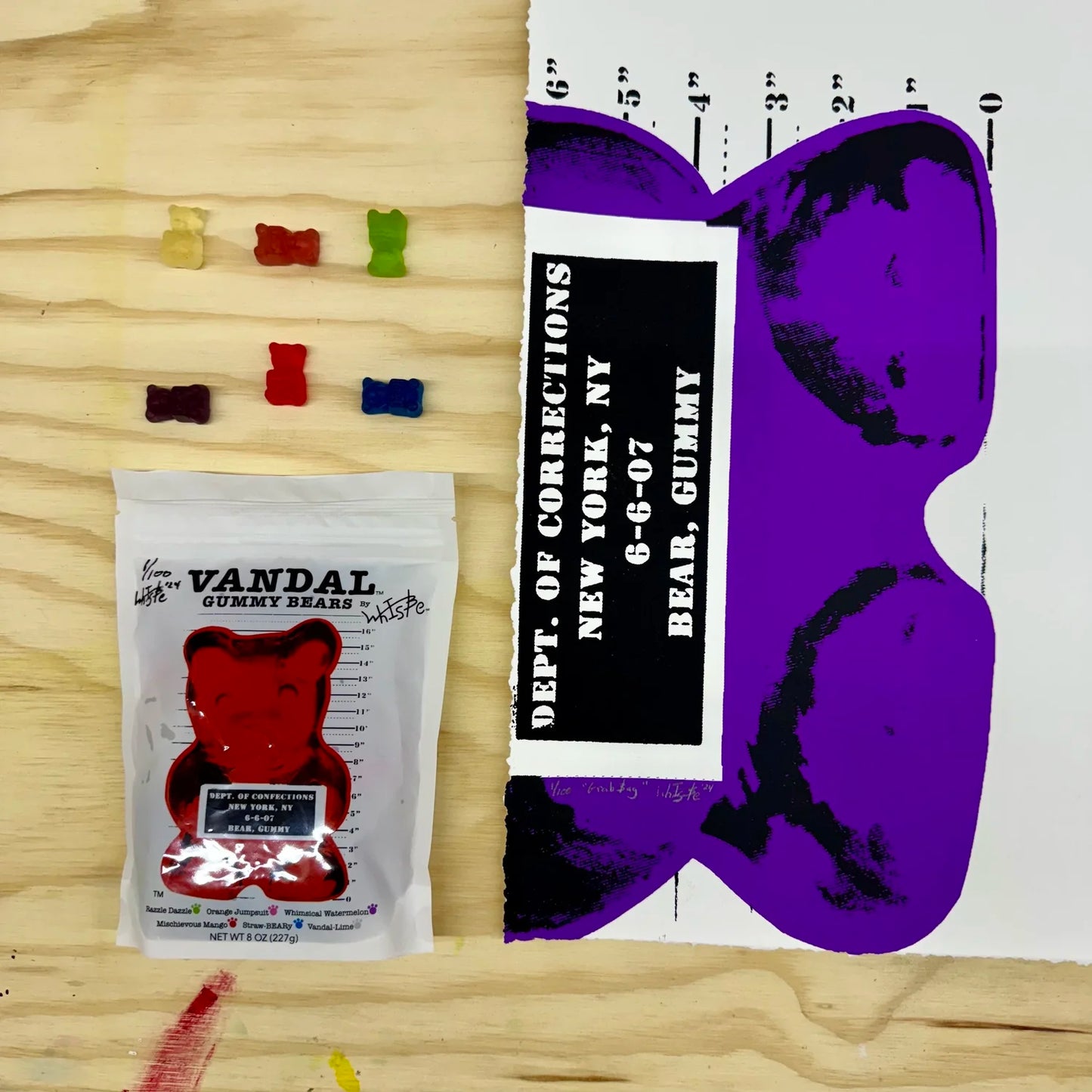 "Grab Bag" SILKSCREEN 35"X35" with a matching signed and numbered bag of Vandal Gummy Bears