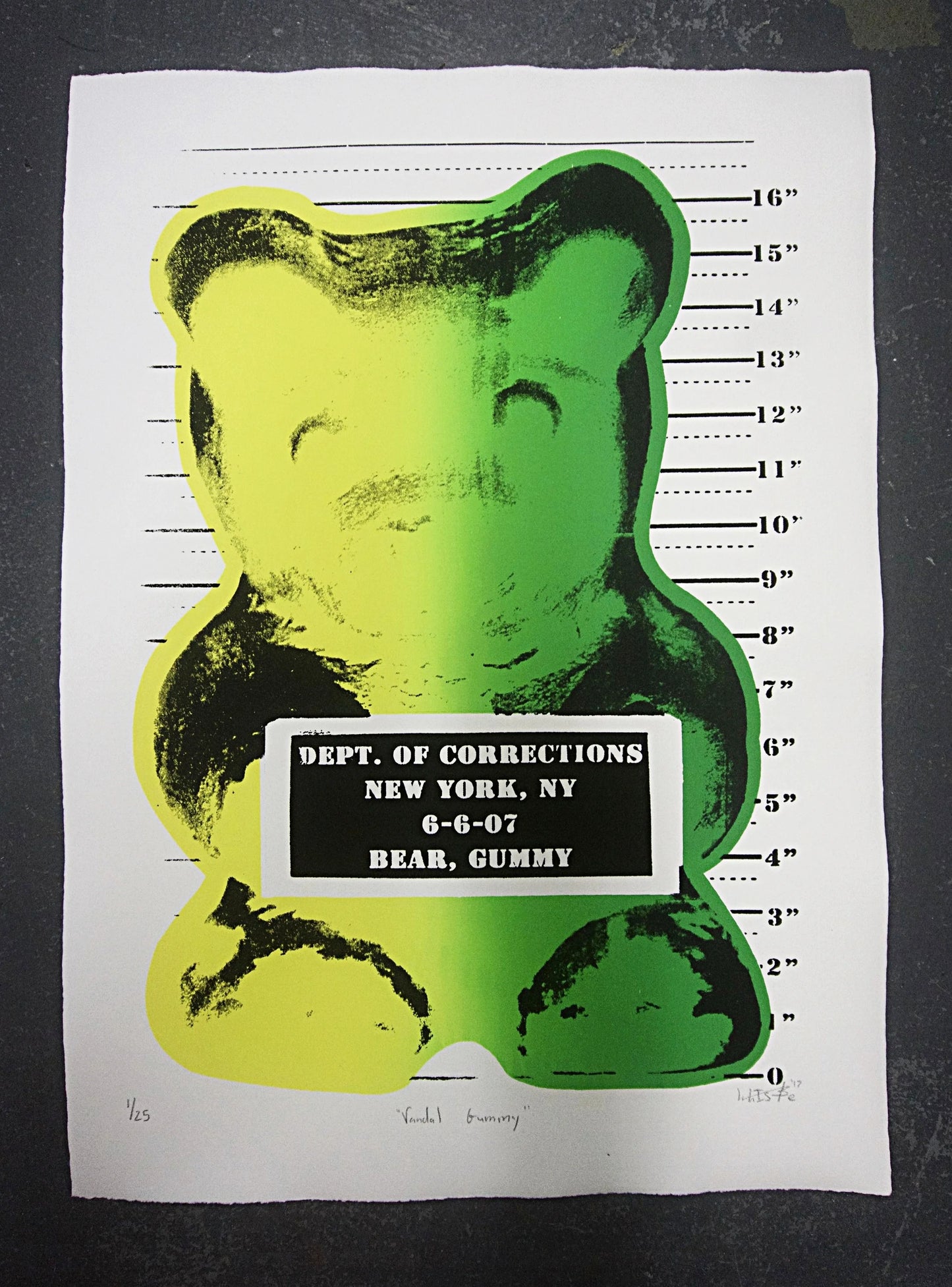 "Vandal Gummy" Lemon-Lime SilkScreen 22"x30"