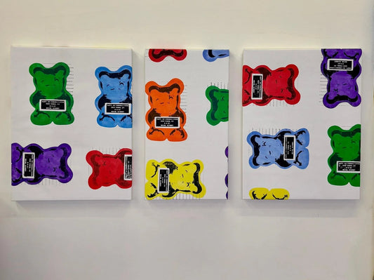 "Grab Bag" Triptych Painting