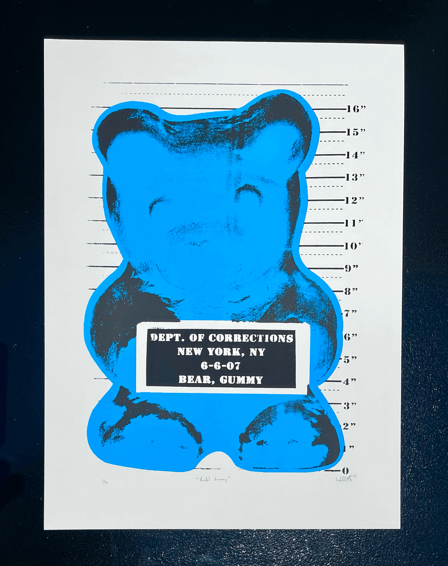 "VANDAL GUMMY" BLUE SILKSCREEN 22"X30"