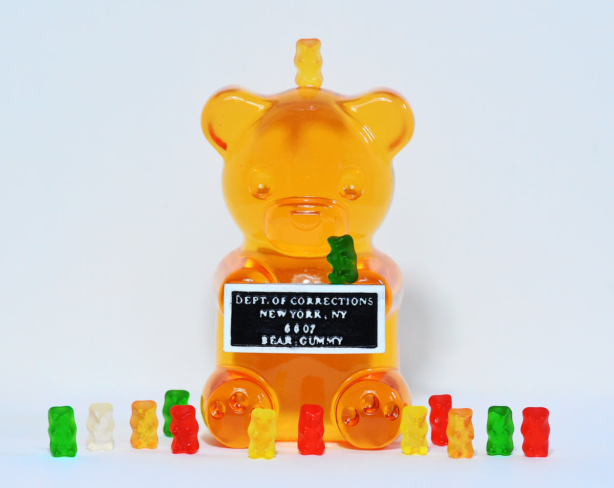 6-inch translucent Orange Vandal Gummy resin sculpture by WhIsBe