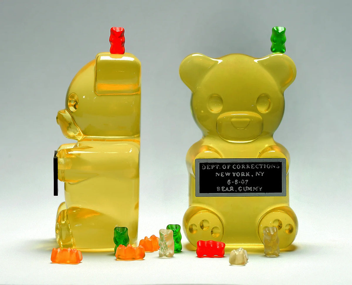 6-inch translucent Yellow Vandal Gummy resin sculpture by WhIsBe