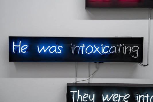 Detail of He Was inTOXICating neon artwork by WhIsBe