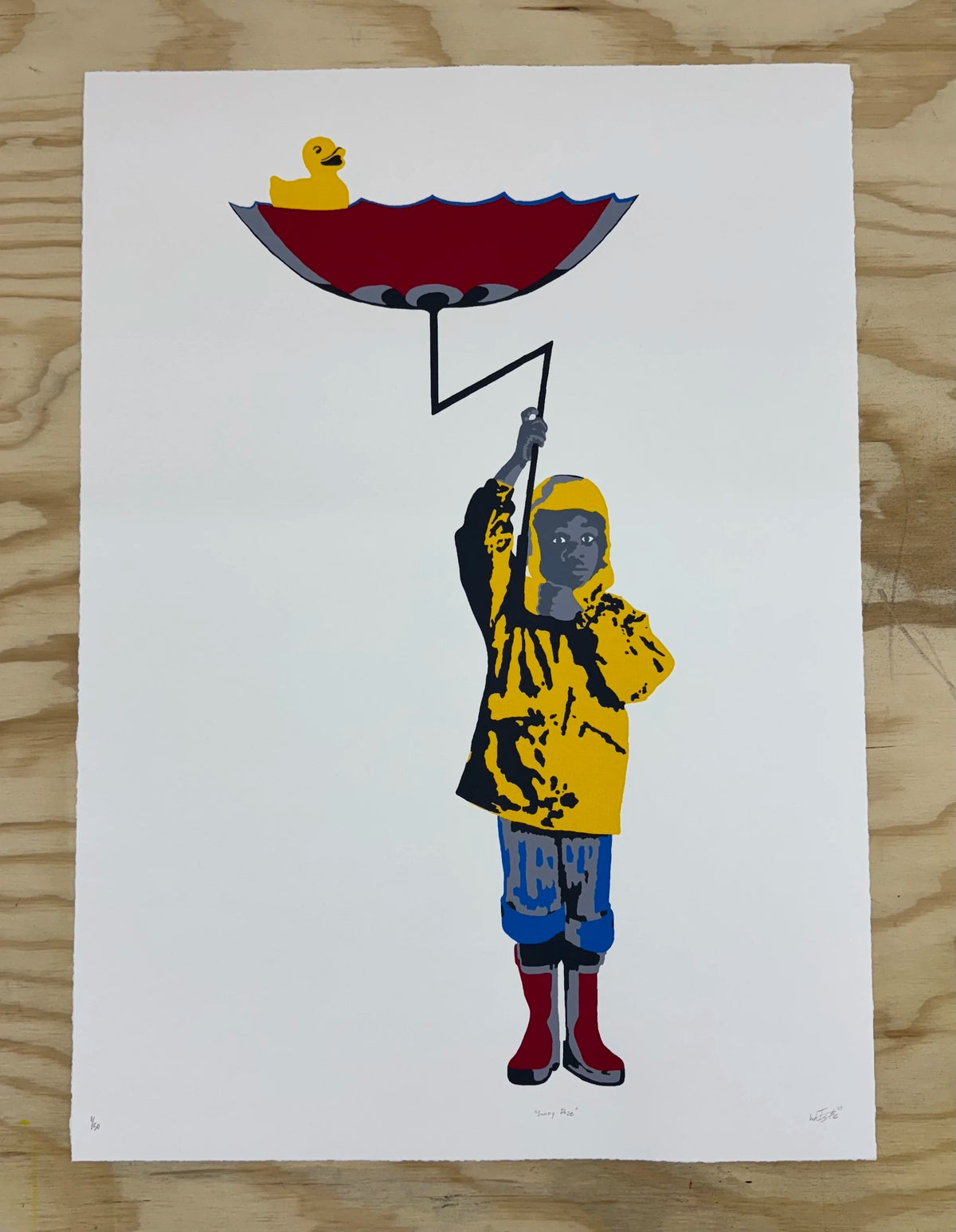 SUNNY DAZE 6-color silkscreen by WhIsBe, 20 x 28 inches