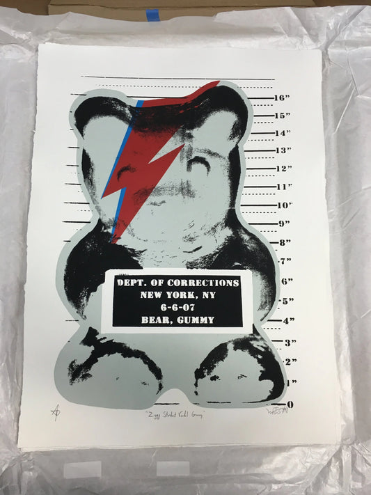 Vandal Gummy Ziggy Stardust silkscreen by WhIsBe, 22 x 30 inches